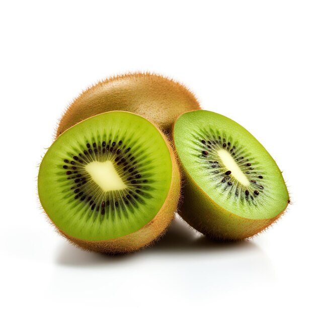 frutos de kiwi em fatias isolados de fundo branco