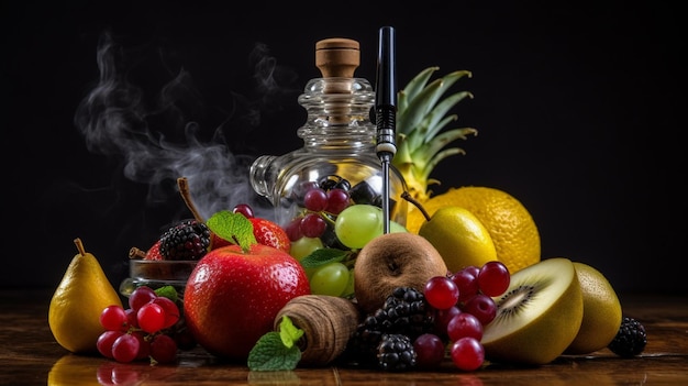 Frutos de tabaco para narguilé O conceito de tabaco de frutas para narguilé Generative AI