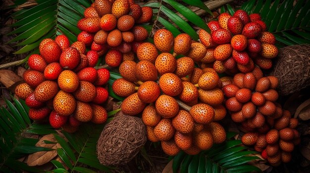 Foto los frutos del guanar paullinia cupana en el arbusto