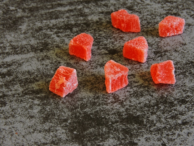 Frutos rojos confitados.