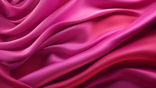Fuchsia-Seidengewebe mit wunderschönen Wellen Eleganter Hintergrund für ein Luxusprodukt