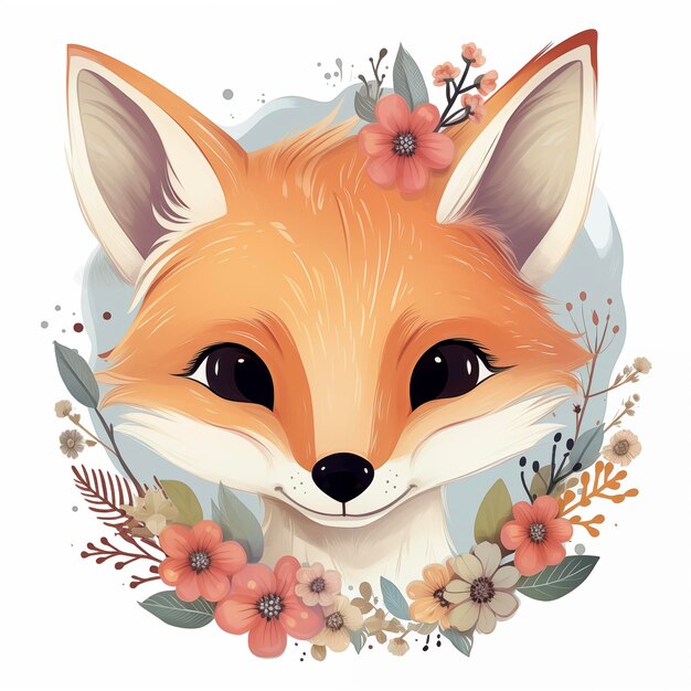 Fuchsjungen unter Blumen