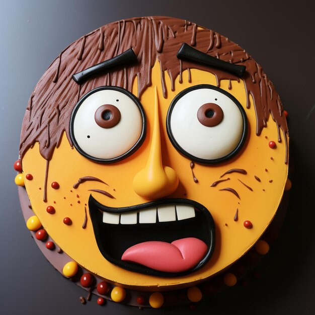 Fudge Face Cake Ein spielerischer Cartoon-Kuchen mit Cricket-Thema