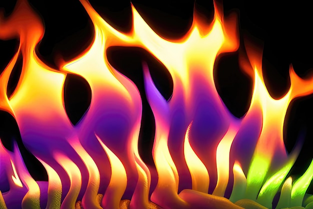 Fuego abstracto Un fondo vibrante y brillante de elementos ardientes