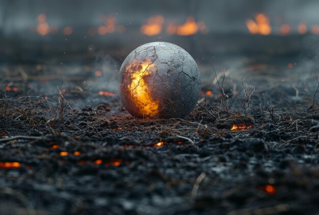 Foto fuego ardiendo en un campo de hierba