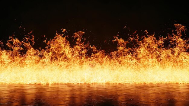 Fuego ardiente sobre un fondo oscuro