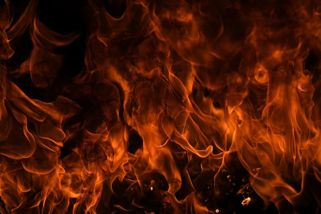 Fuego blaze llamas sobre fondo negro fuego quemadura llama aislado textura abstracta llameante explosión wi