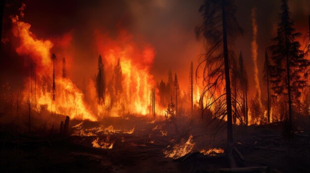 Fuego en el bosque.