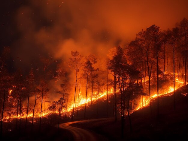 Foto el fuego de los bosques