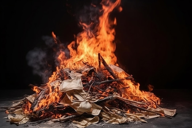 Fuego en la chimenea IA generativa