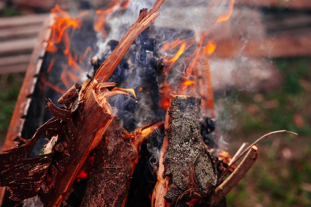 fuego en la chimenea