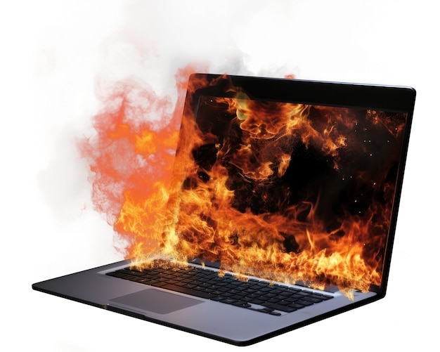 Fuego de computadora portátil de PNG