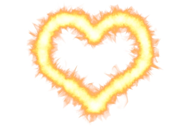 Fuego corazón naranja amor símbolo llama ilustraciones