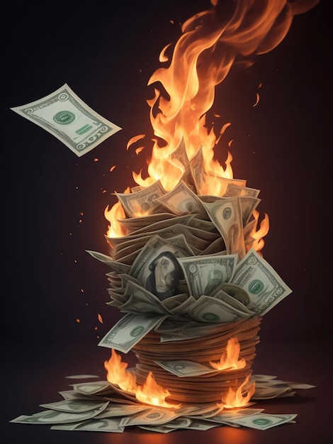 Foto el fuego del dinero.
