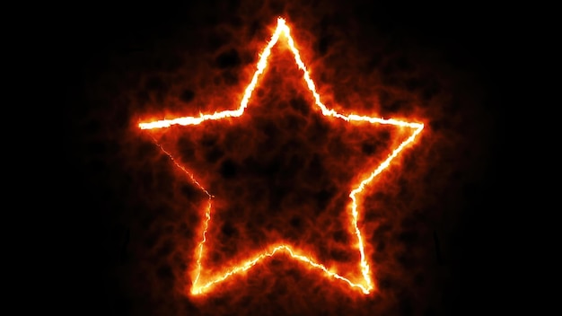 Fuego en forma de estrella generado por computadora en 3D