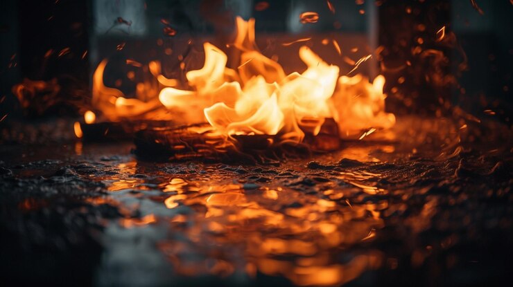 Fuego en la fragua del herrero Forja del herrero ai generativa