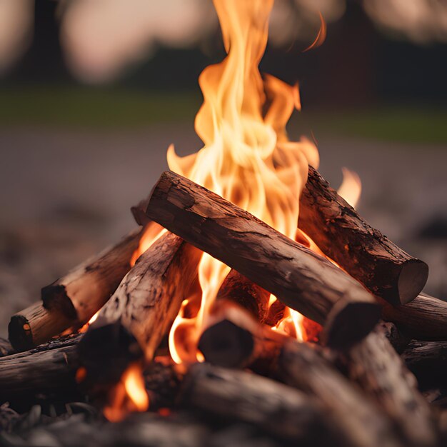 Foto un fuego con un fuego ardiendo en el medio de él