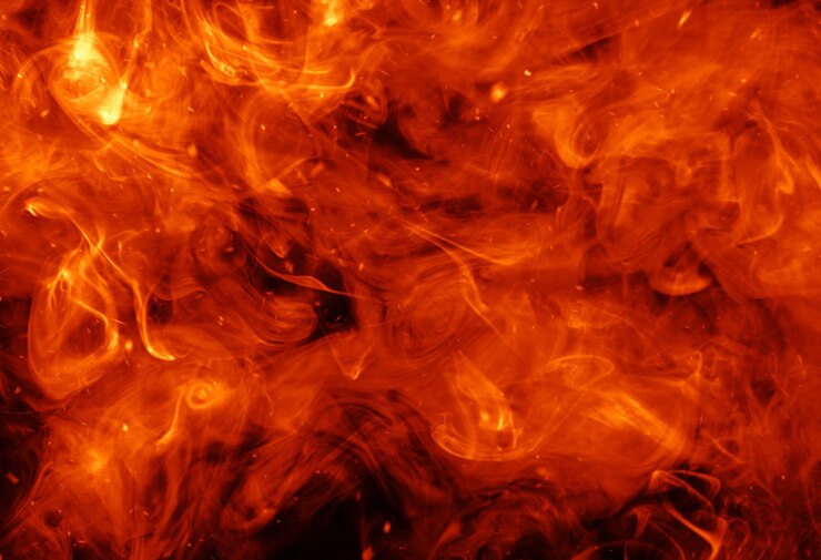 Fuego y humo Fondo rojo o superposición