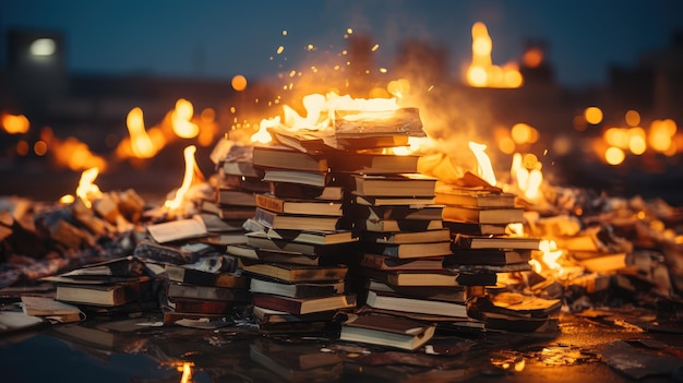 fuego en los libros