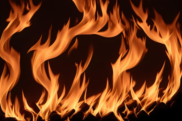 Un fuego con llamas en él