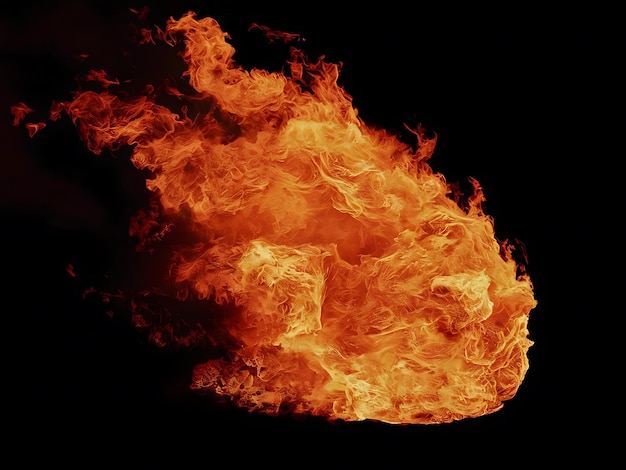 Fuego en llamas Quema forma redonda negra aislada