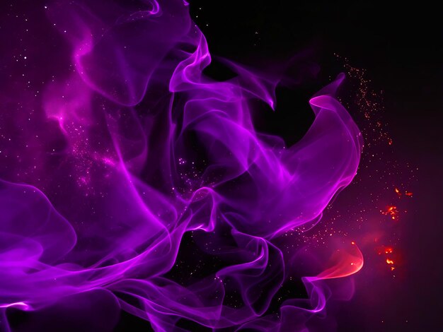 Foto fuego negro y púrpura con fondo de polvo imagen de entretenimiento