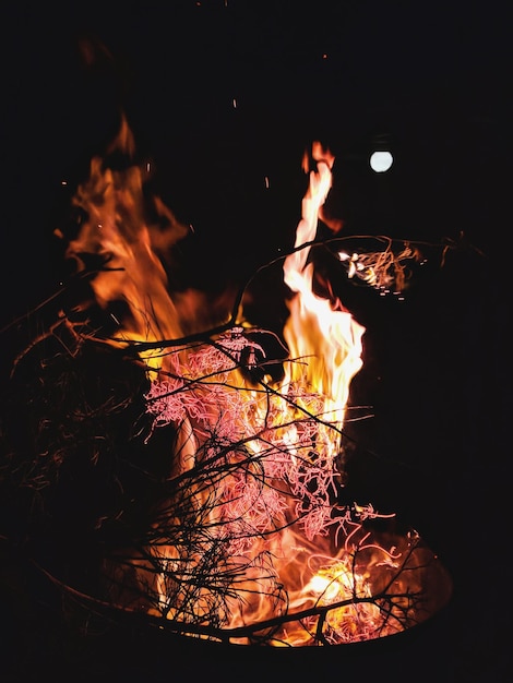 Foto fuego en la oscuridad