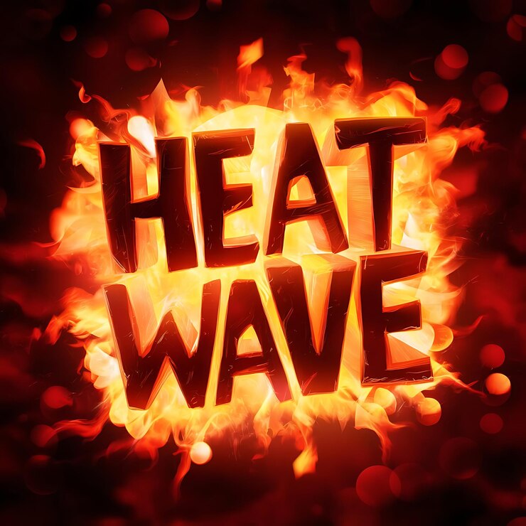 Foto un fuego con la palabra calor en él