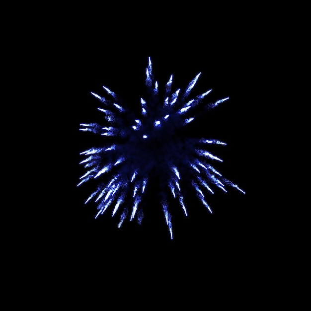 fuegos artificiales azul claro estalló en el aire iluminar el cielo con una exhibición deslumbrante y festivales de fuegos artificials coloridos en negro