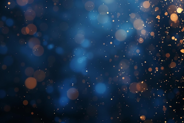 Fuegos artificiales Bokeh en un profundo azul de medianoche para la víspera de Año Nuevo Una celebración de luz y color