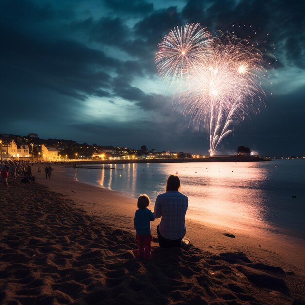 Foto fuegos artificiales en bray wicklow, irlanda