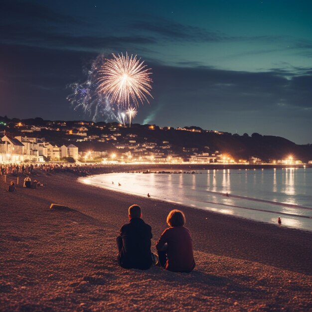 Foto fuegos artificiales en bray wicklow, irlanda