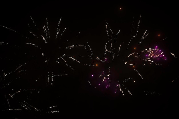 fuegos artificiales de celebración en honor del primer año nuevo.