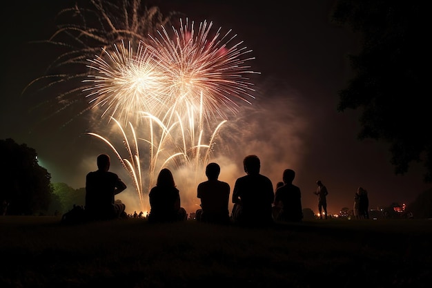 Fuegos artificiales de colores