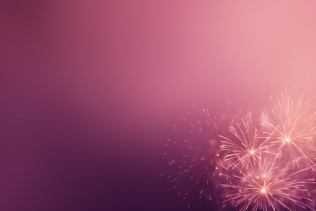 los fuegos artificiales se encienden en el cielo con un fondo rosa generativo ai