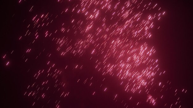 Fuegos artificiales de noche rojo rosa destellos brillantes y explosión de festival brillante movimiento brillante de fuego del cielo