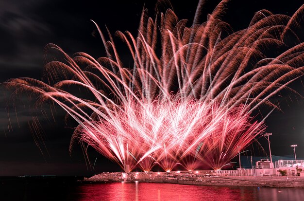 Foto fuegos artificiales sagra del fuego recco 2022