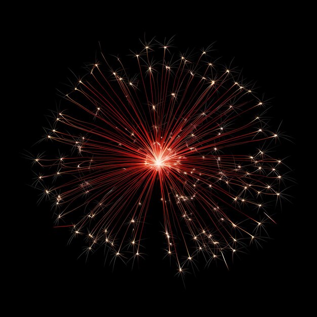 Fuegos artificiales sobre un fondo negro Fuegos artificiosos iluminan el cielo Fuegos artificiales festivos explotan