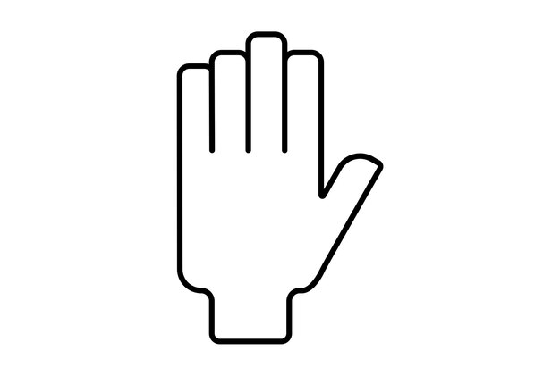 Foto fünf finger handsymbol geste liniensymbol web-app-zeichen