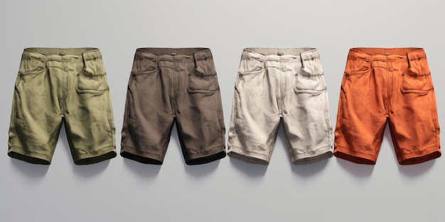 Foto fünf paare shorts an der wand, geeignet für mode- oder wäscherei-konzepte