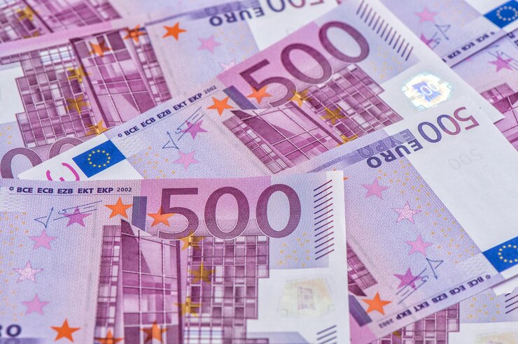Foto fünfhundertbanknoten europäische währung geld hintergrund