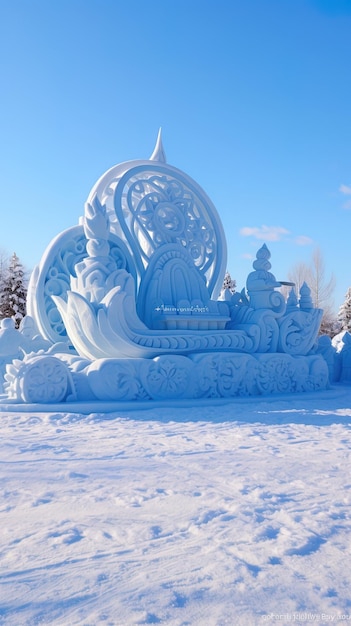 una fuente cubierta de nieve en la nieve