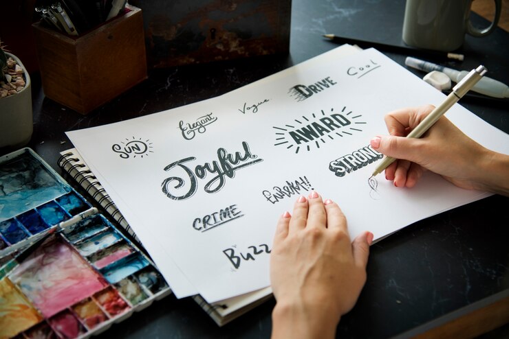 Foto fuente ilustración diseño arte palabras