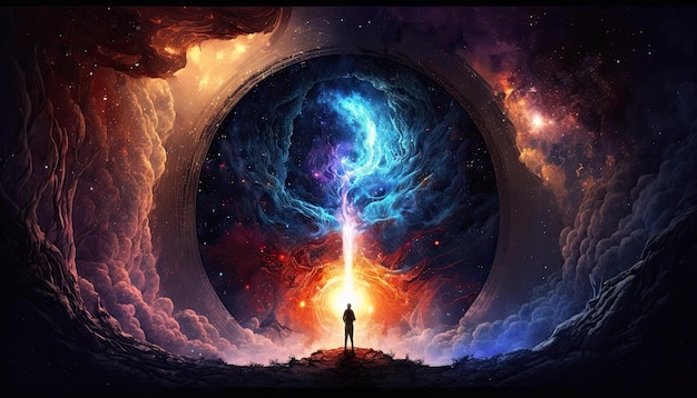 Fuente de imaginación poderosa mente creatividad cognición ciberespacio bienestar IA generativa