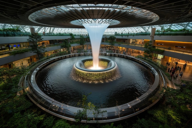 Fuente de la joya en Singapur por la noche Generative Ai