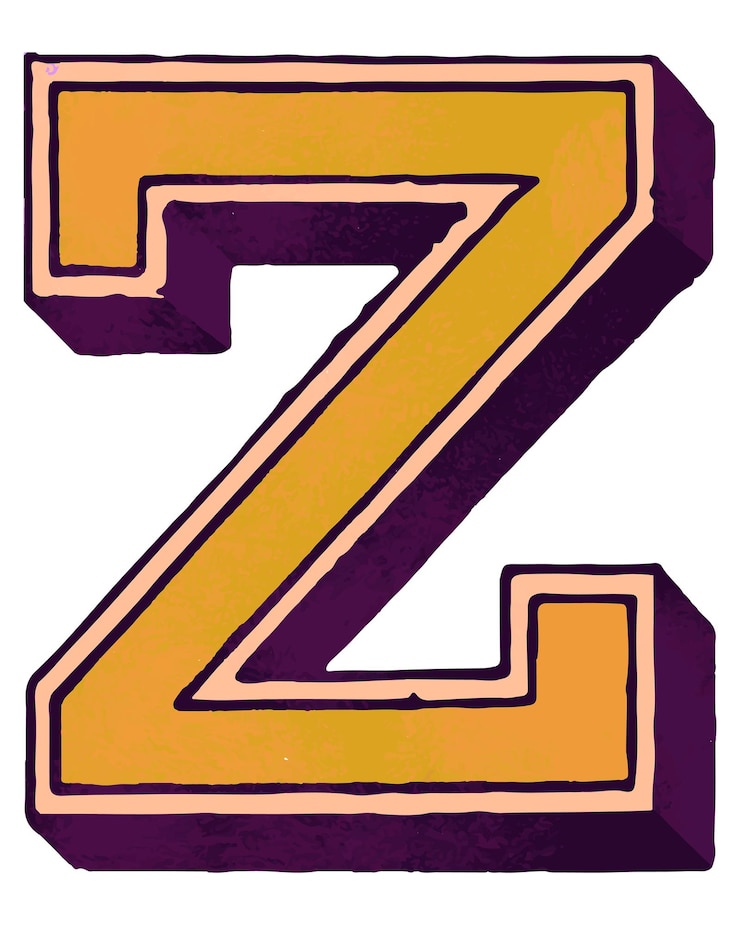 Foto la fuente de las letras z png de la universidad vintage