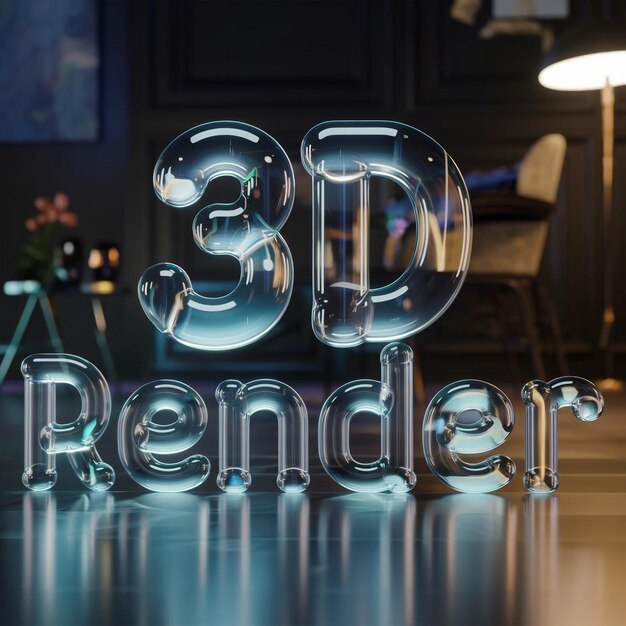 fuente líquida 3d con la fuente líquida de texto