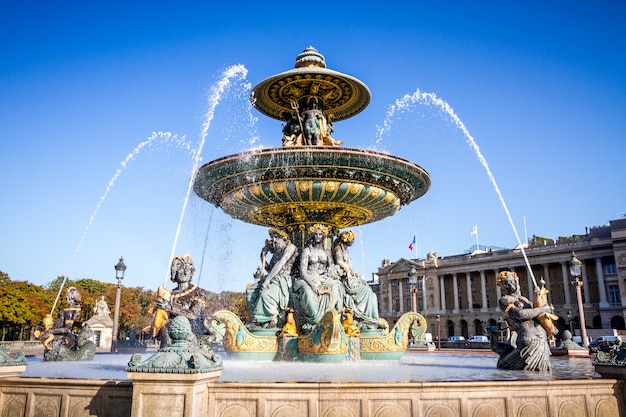 Foto fuente de los mares, plaza de la concordia, parís