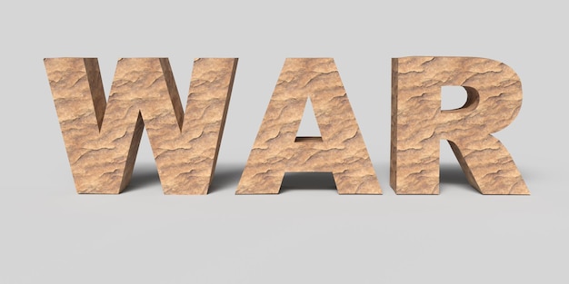 Fuente de piedra 3D Render de guerra de palabras