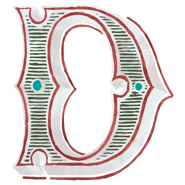 La fuente png del alfabeto D antiguo